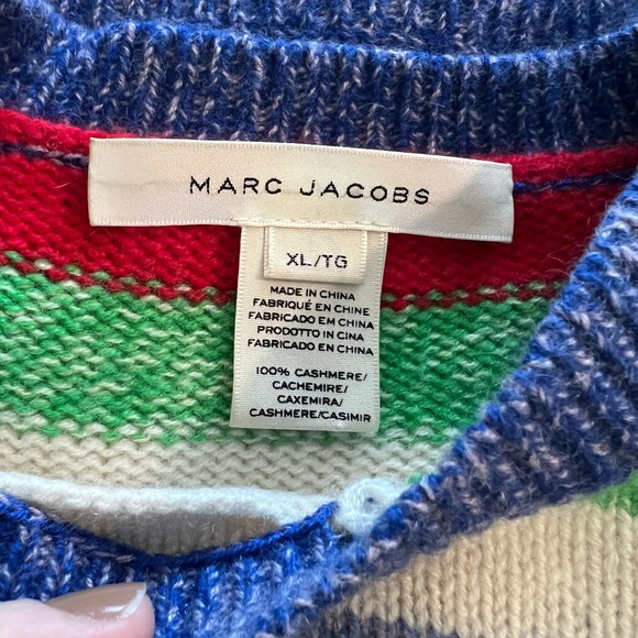 Mark Jacobs grunge colored striped rainbow, distressed sweater - Picture 9 of 13